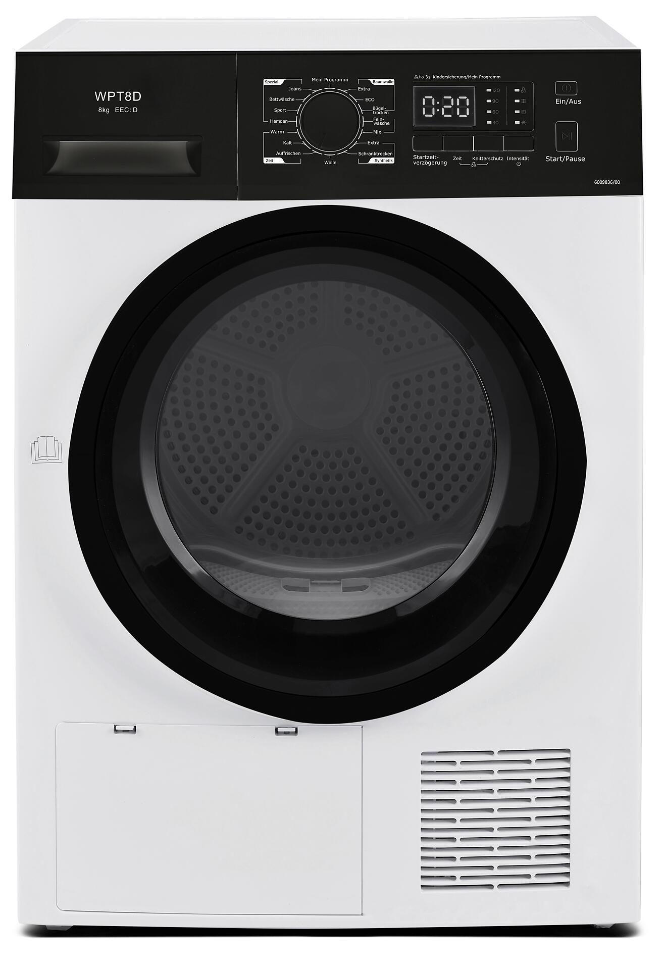 POCOline Wärmepumpentrockner WPT8D weiß B/H/T: ca. 60x85x60 cm ca. 8 kg
