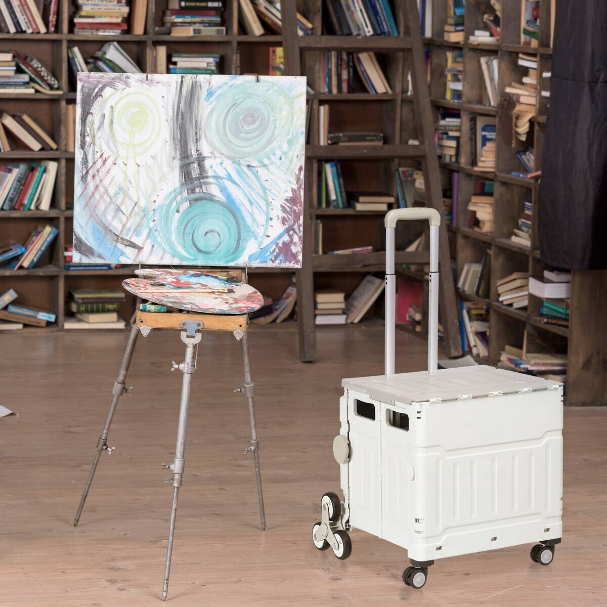 HOMCOM Haushaltshelfer weiß Edelstahl B/H/L: ca. 48x52x100 cm