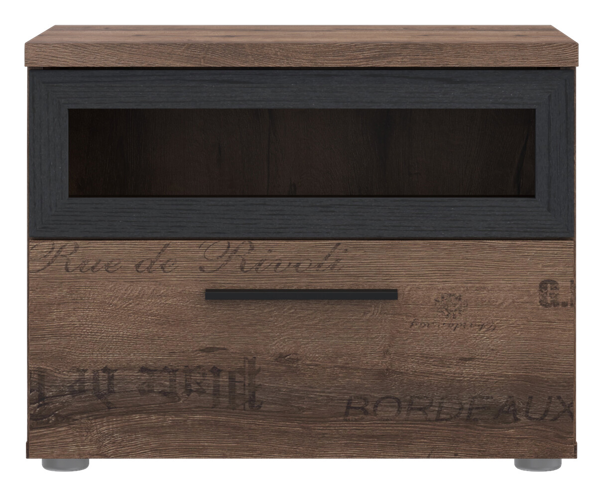 Nachtkonsole  schlamm Eiche Nachbildung B/H/T: ca. 52x40,8x41,3 cm