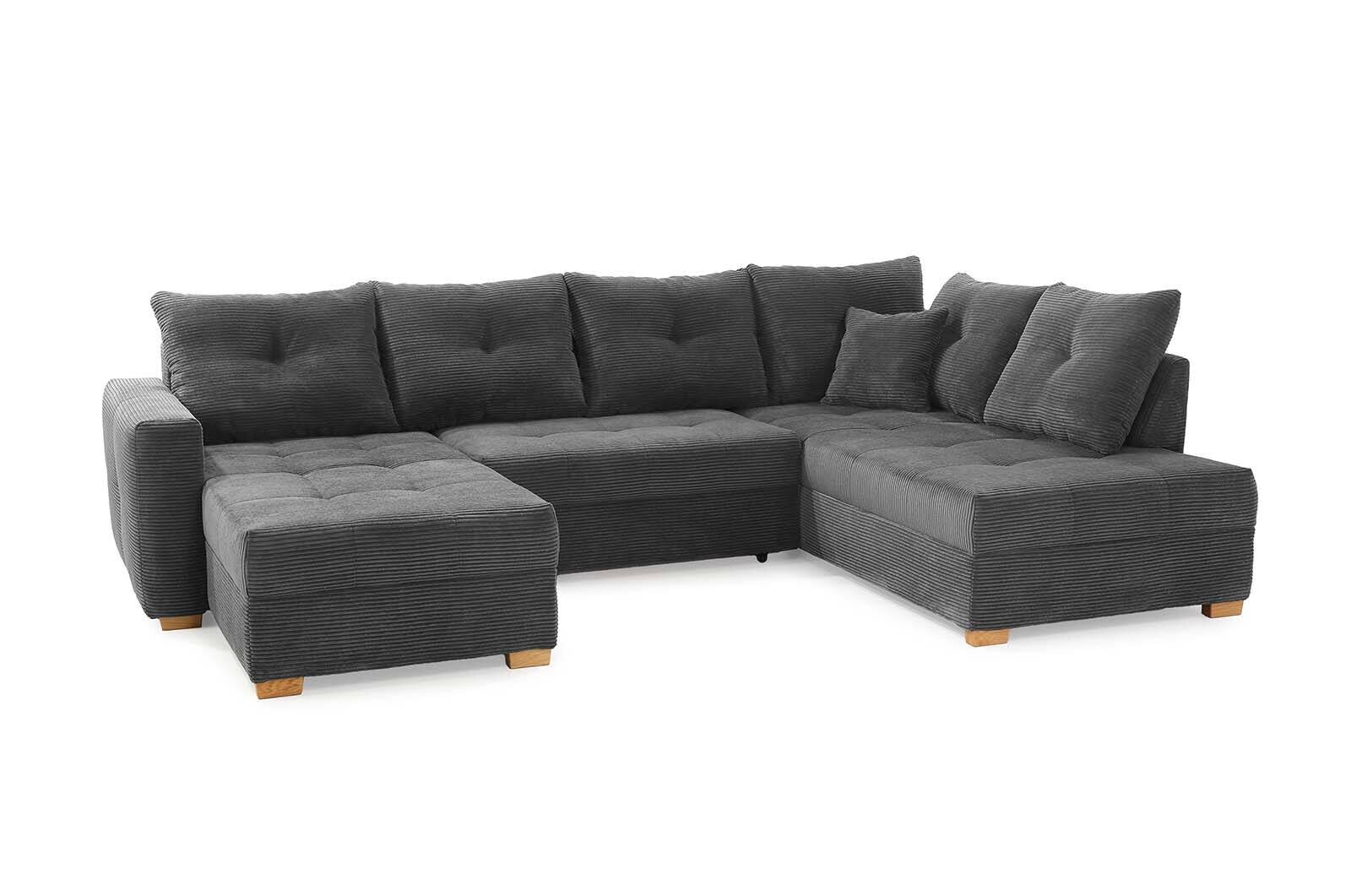 Wohnlandschaft grau Microfaser B/H/T: ca. 313x92x200 cm