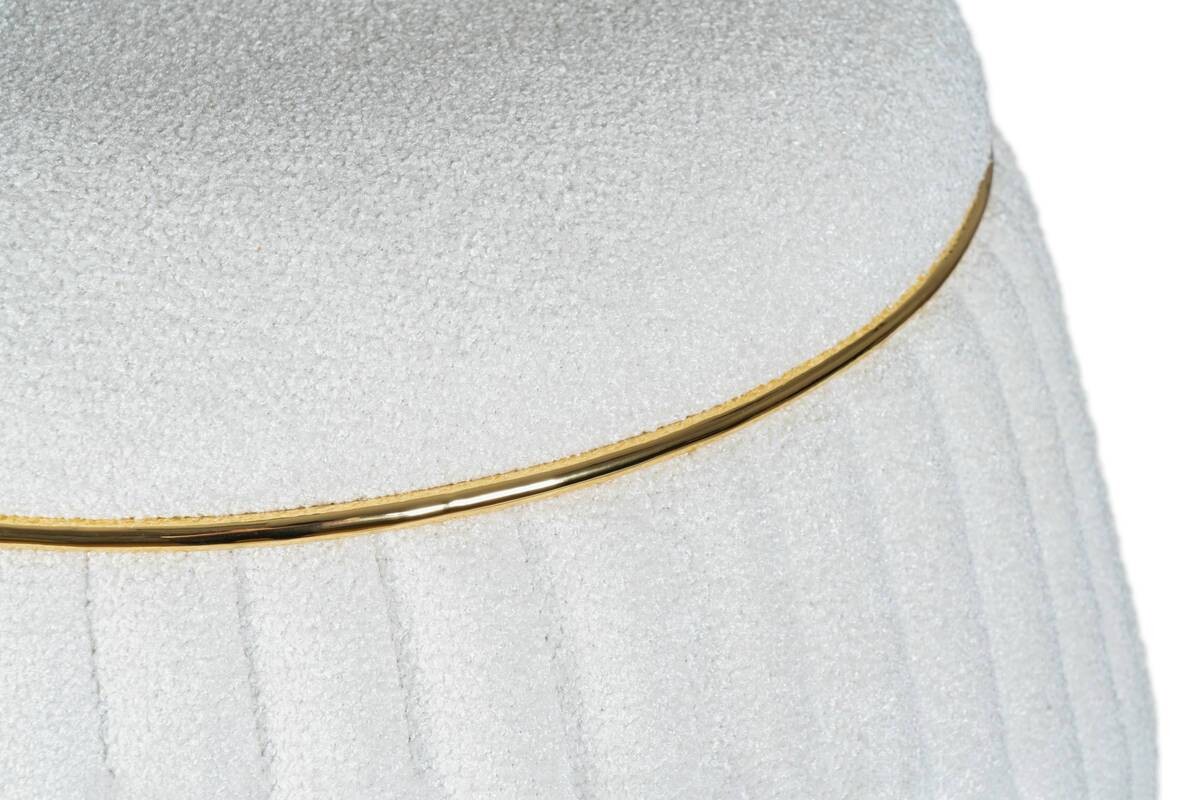 360 Living Hocker Doric 210 weiß gold H/D: ca. 53x51,5 cm