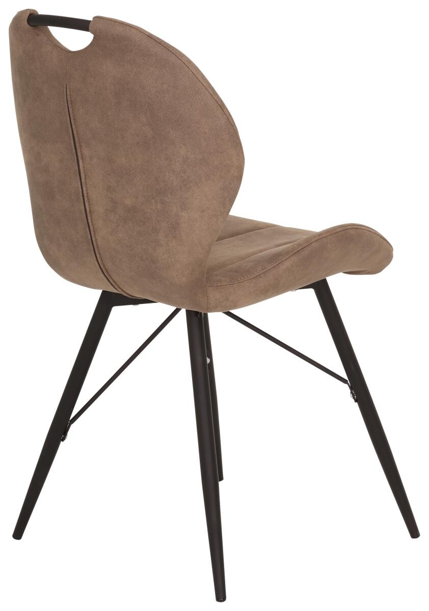 Stuhl Kate 2er Set braun Schlamm Microfaser B/H/T: ca. 50x86x56 cm