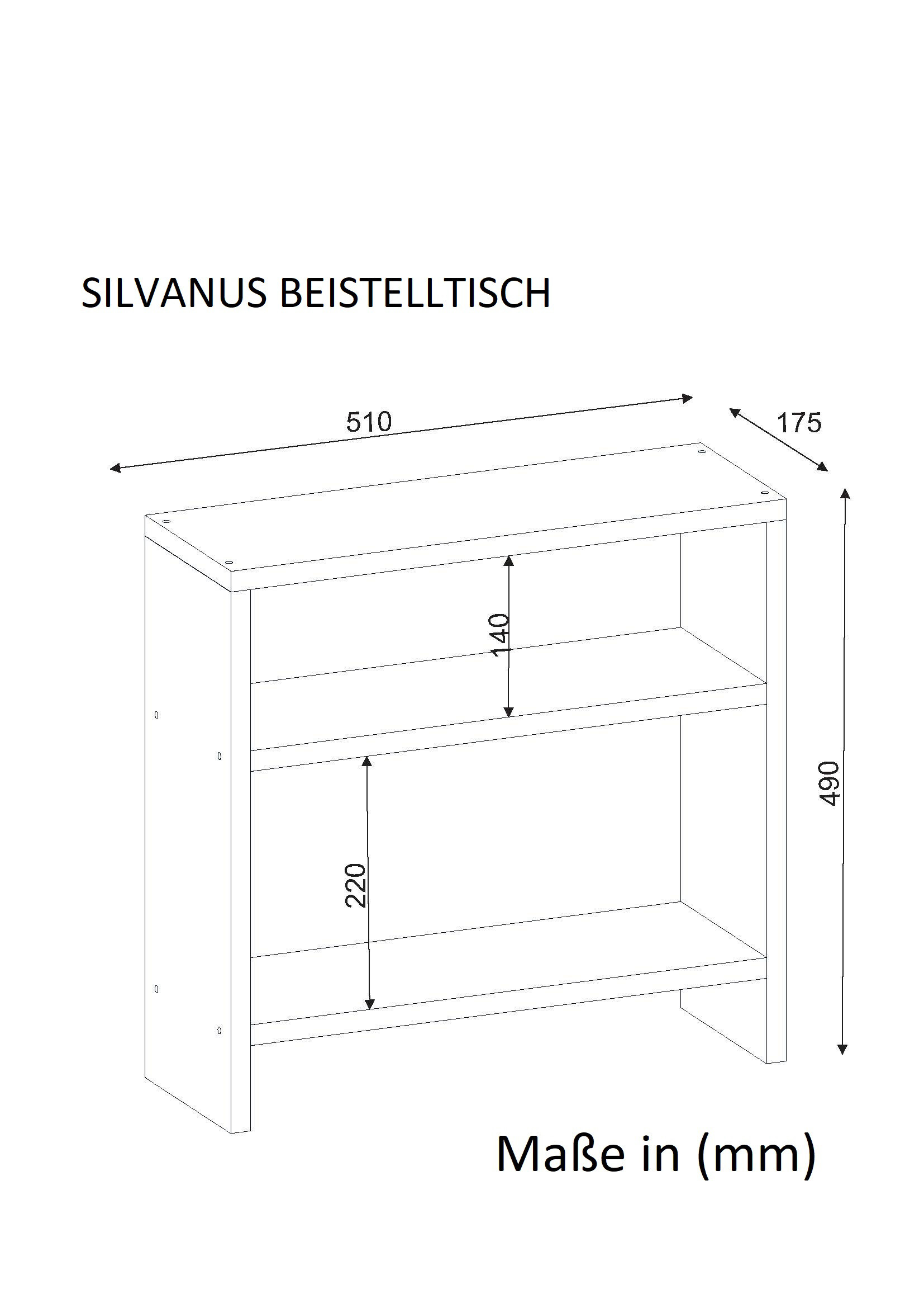 Beistelltisch Silvanus weiß Spanplatte B/H/T: ca. 51x49x17,5 cm