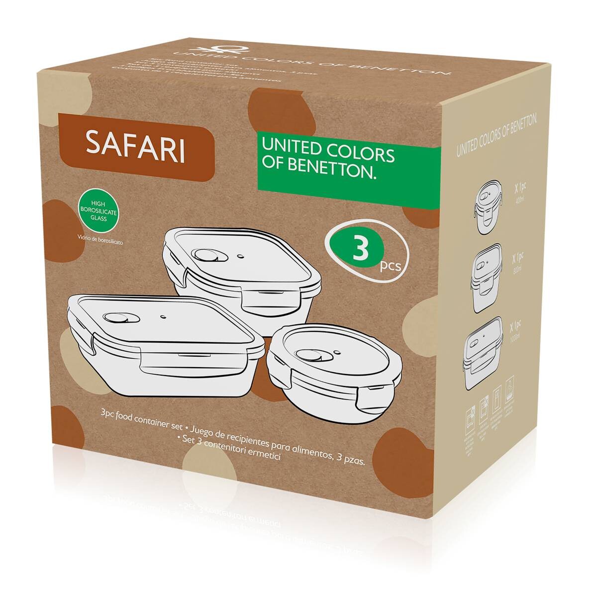 BENETTON Vorratsdosenset Safari bunt