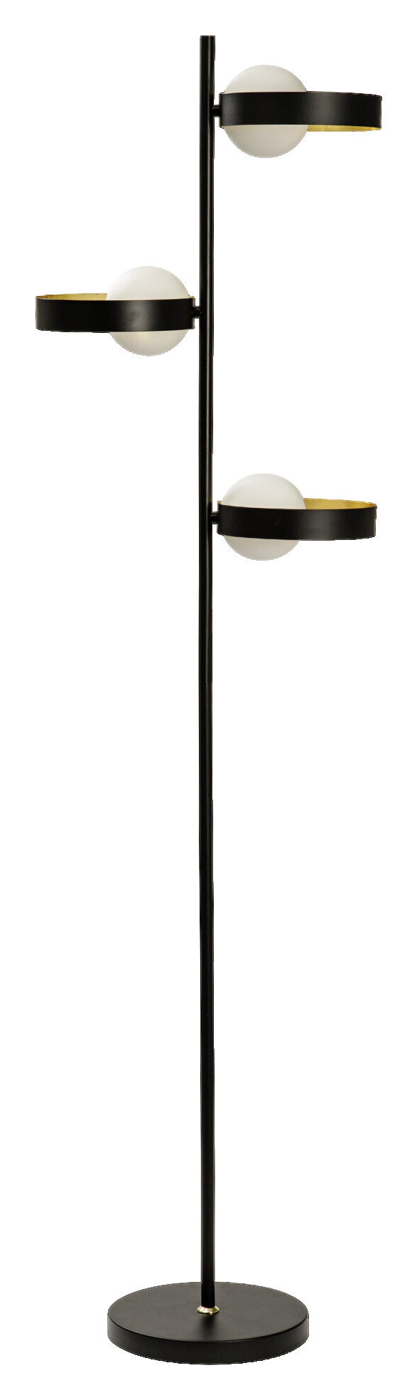 LEDVANCE Stehleuchte Memphis schwarz gold weiß Metall Glas H/D: ca. 148x38,8 cm G9 3 Brennstellen