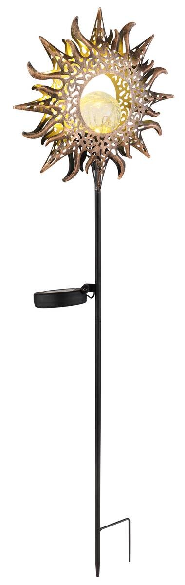 LED-Solarleuchte schwarz rost Metall B/H: ca. 24,2x81,5 cm