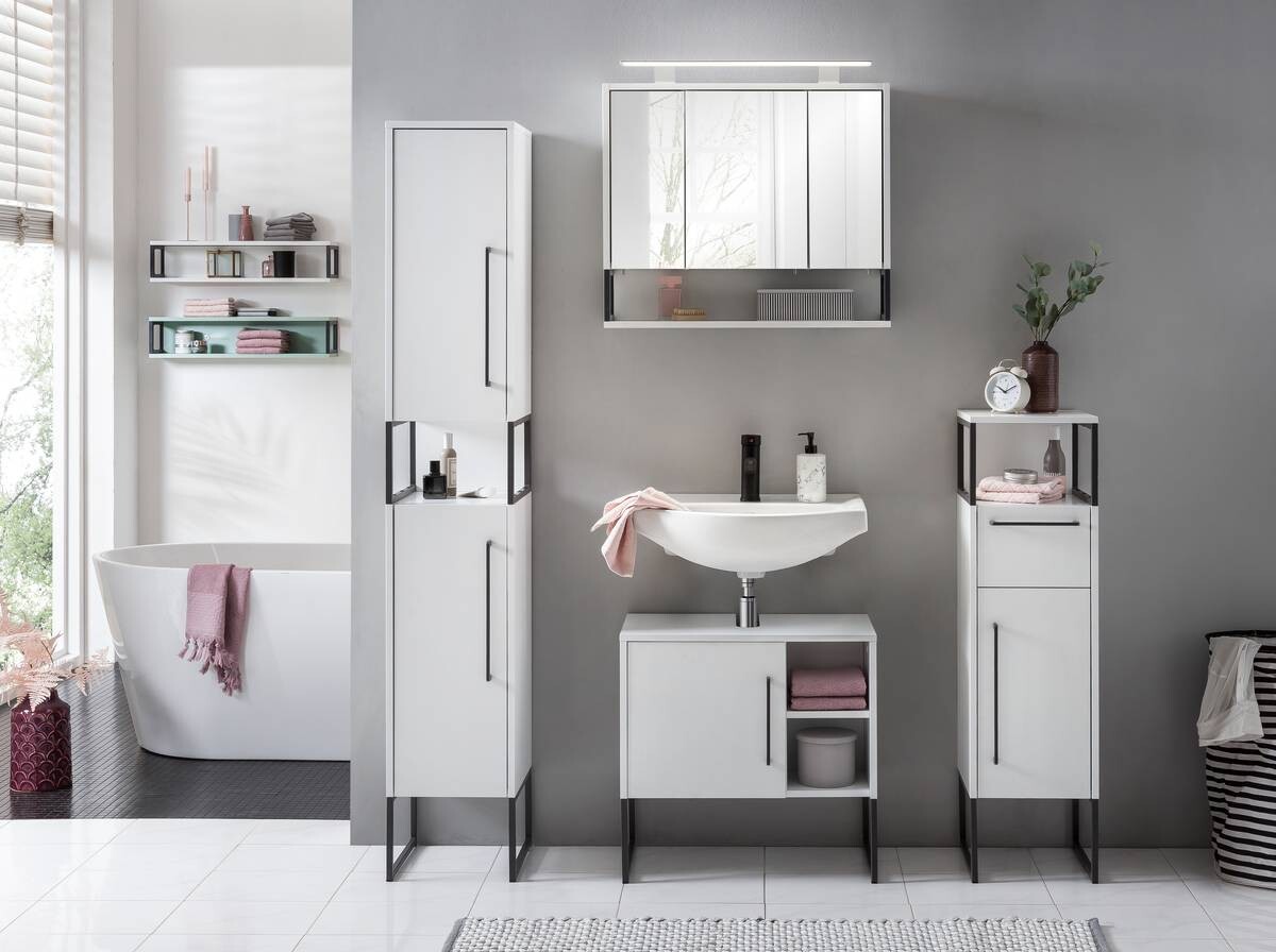 Waschbeckenunterschrank Limone weiß B/H/T: ca. 60,4x59,9x33,1 cm Waschbeckenunterschrank Limone weiß B/H/T: ca. 60,4x59,9x33,1 cm