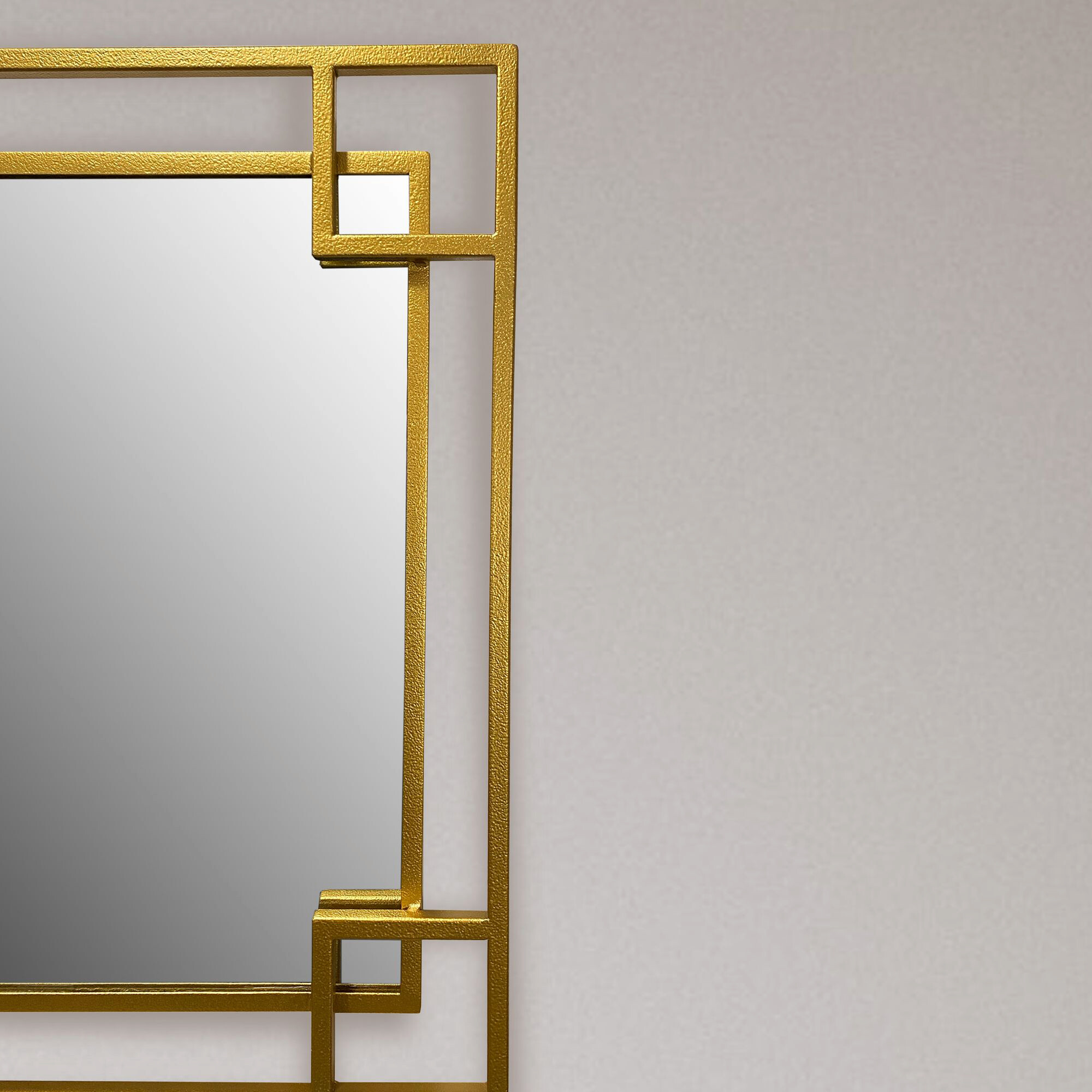 Wohnling Wandspiegel gold Metall B/H/T: ca. 60x60x3 cm