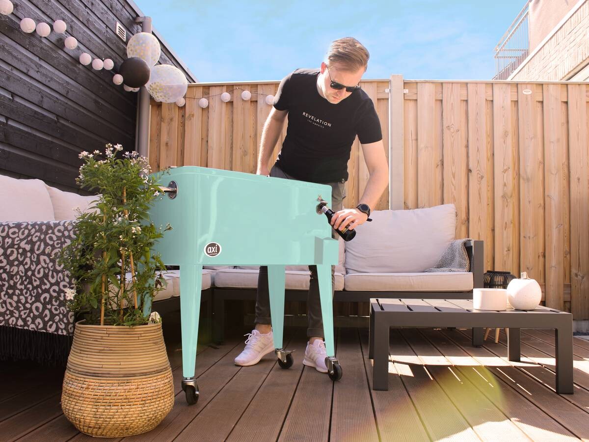 AXI Kühlwagen Retro mint Metall B/H/T: ca. 43x89x92 cm