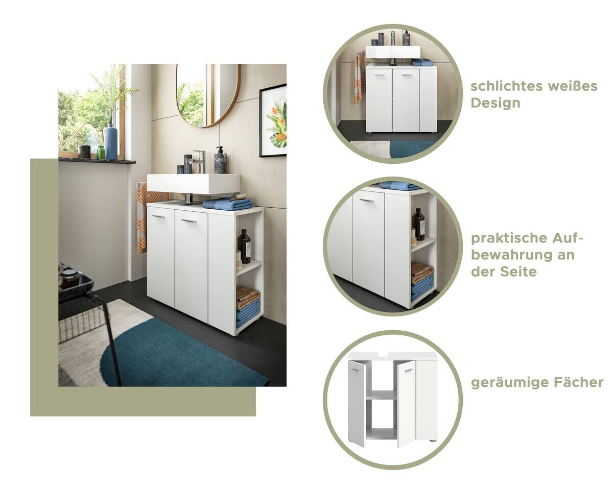 Waschbeckenunterschrank Lana weiß B/H/T: ca. 65x62x31 cm