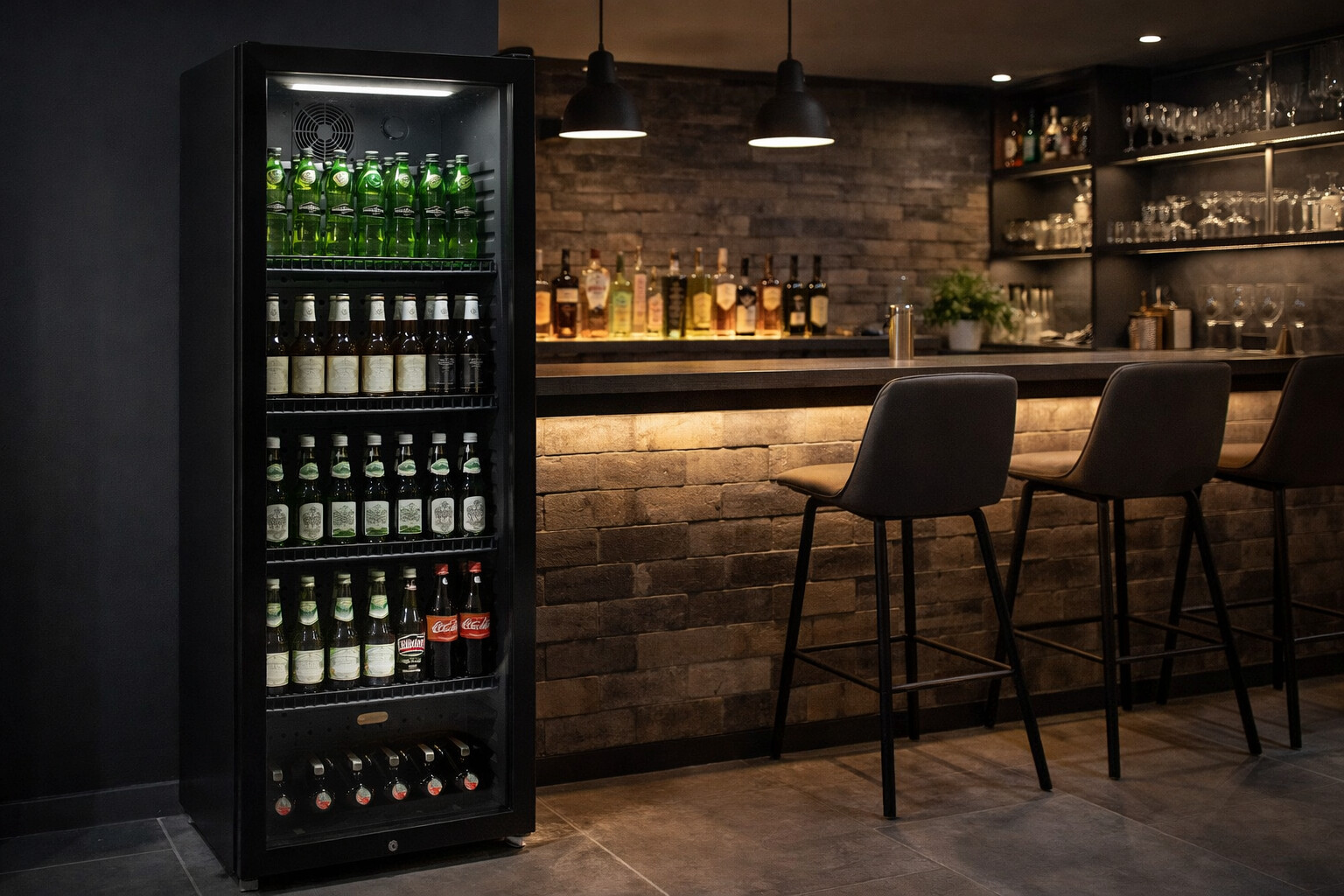 POCOline Kühlschrank GTK140-237CS schwarz B/H/T: ca. 54x140x55 cm