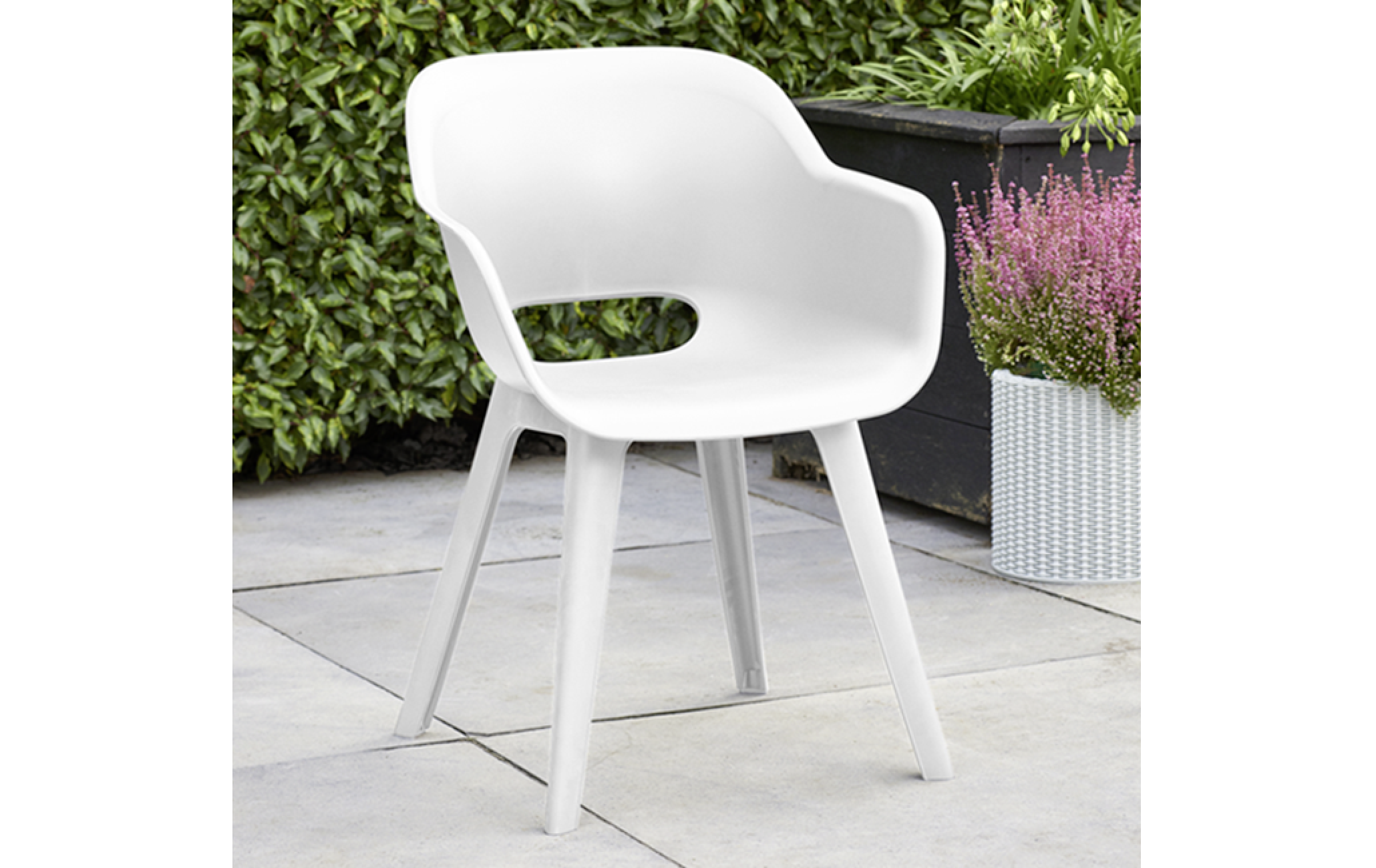 Jardin Gartenstuhl Akola weiß Polypropylen B/H/L: ca. 60x62x60 cm