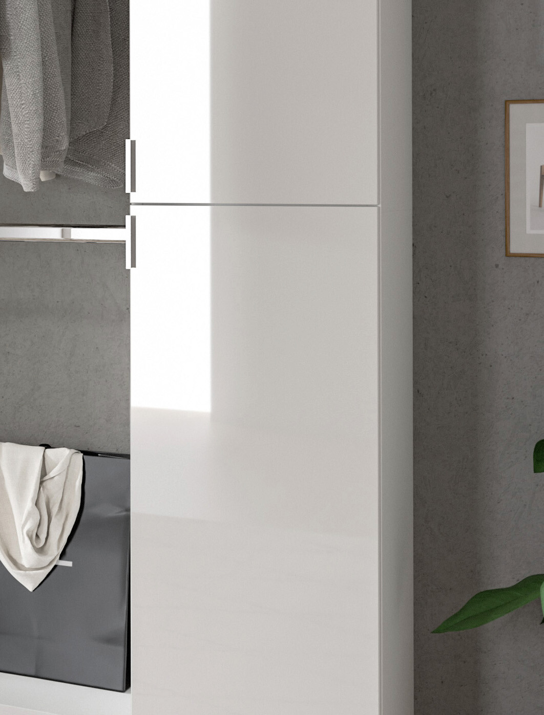 Garderobe PROJEKT X weiß weiß Hochglanz B/H/T: ca. 232x191x37 cm