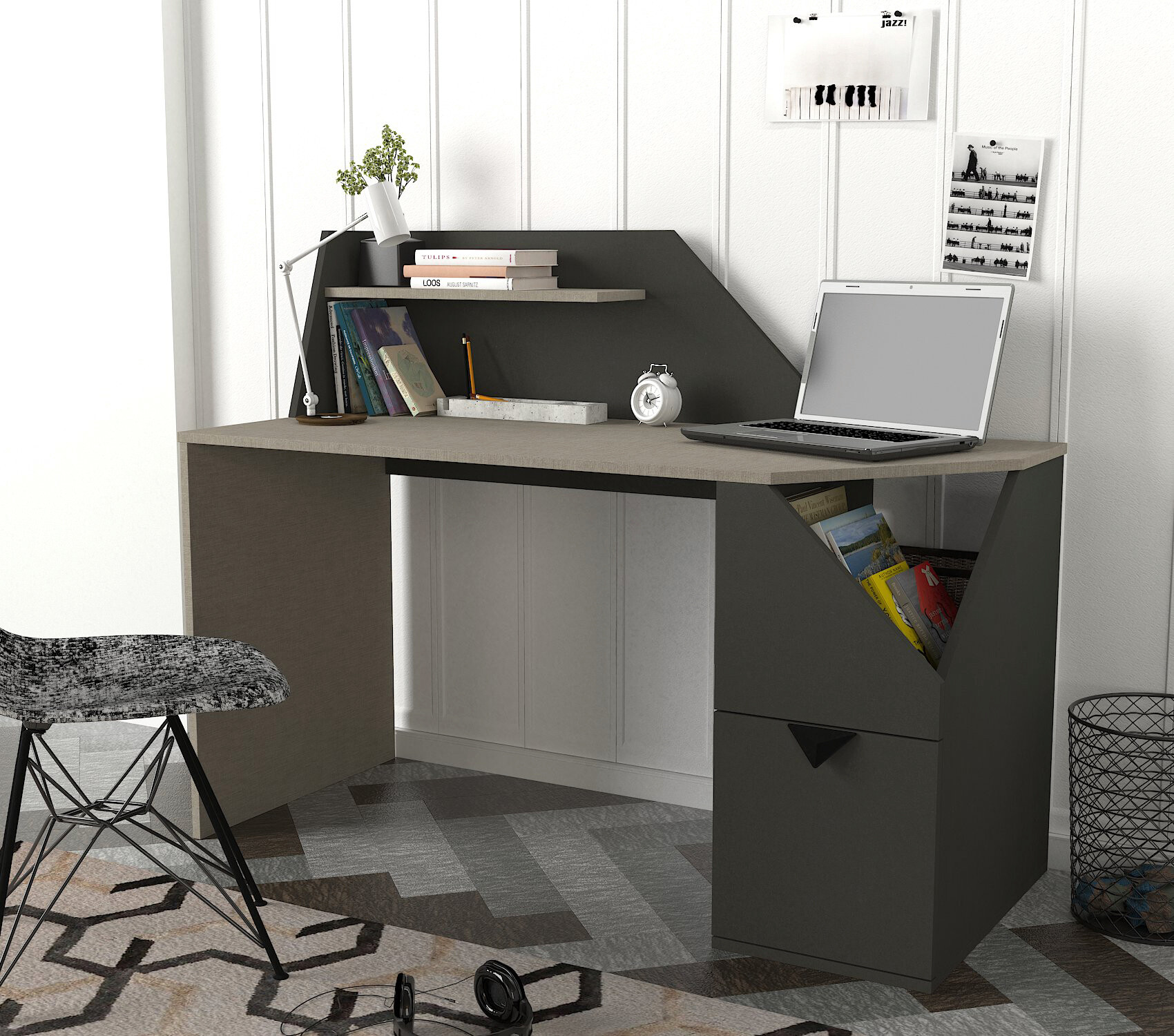 Schreibtisch Gusto grau anthrazit B/H/T: ca. 140x74x60 cm Schreibtisch Gusto grau anthrazit B/H/T: ca. 140x74x60 cm