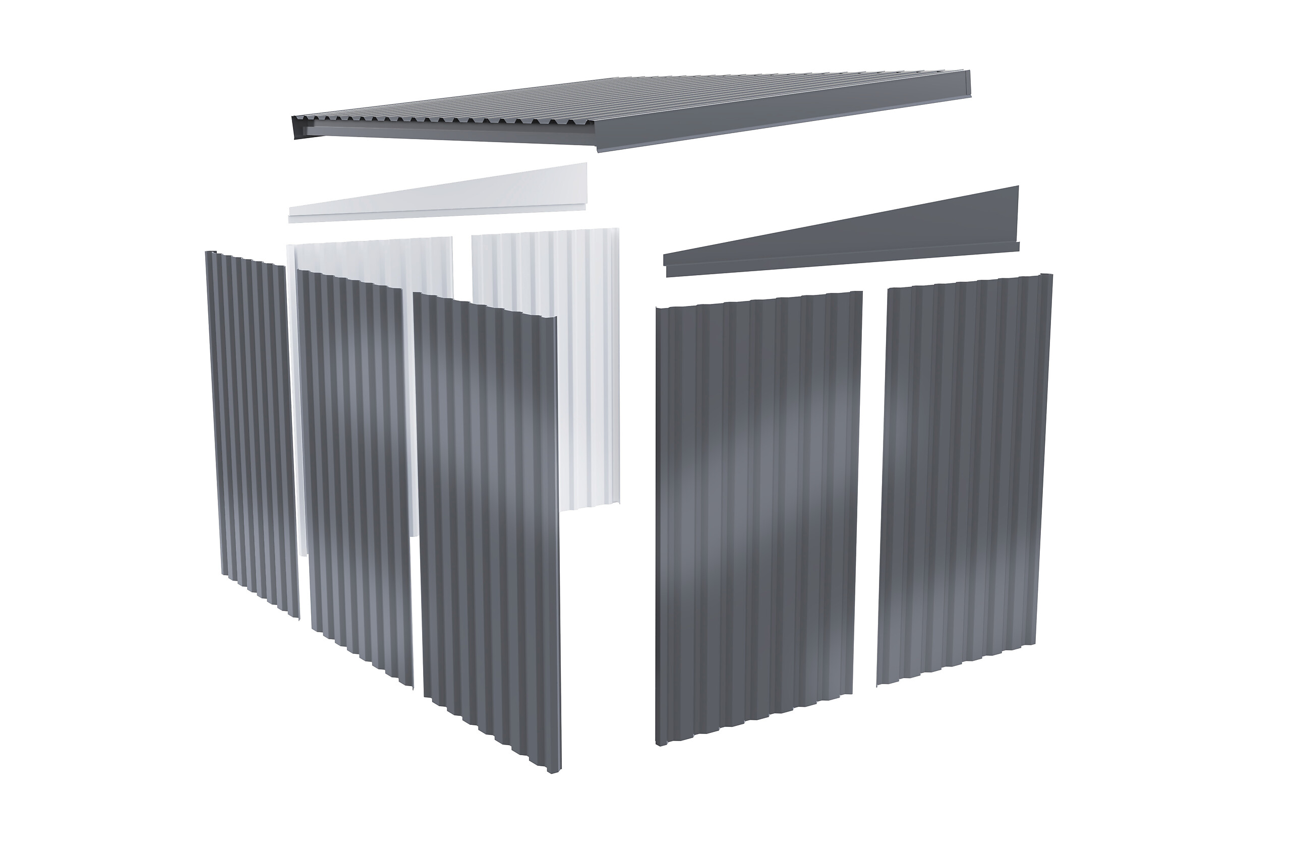 Karibu Gartenhaus IIndra 2,5 grau B/H/T: ca. 206x213x289 cm