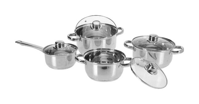 Topfset silber Edelstahl 4 tlg.