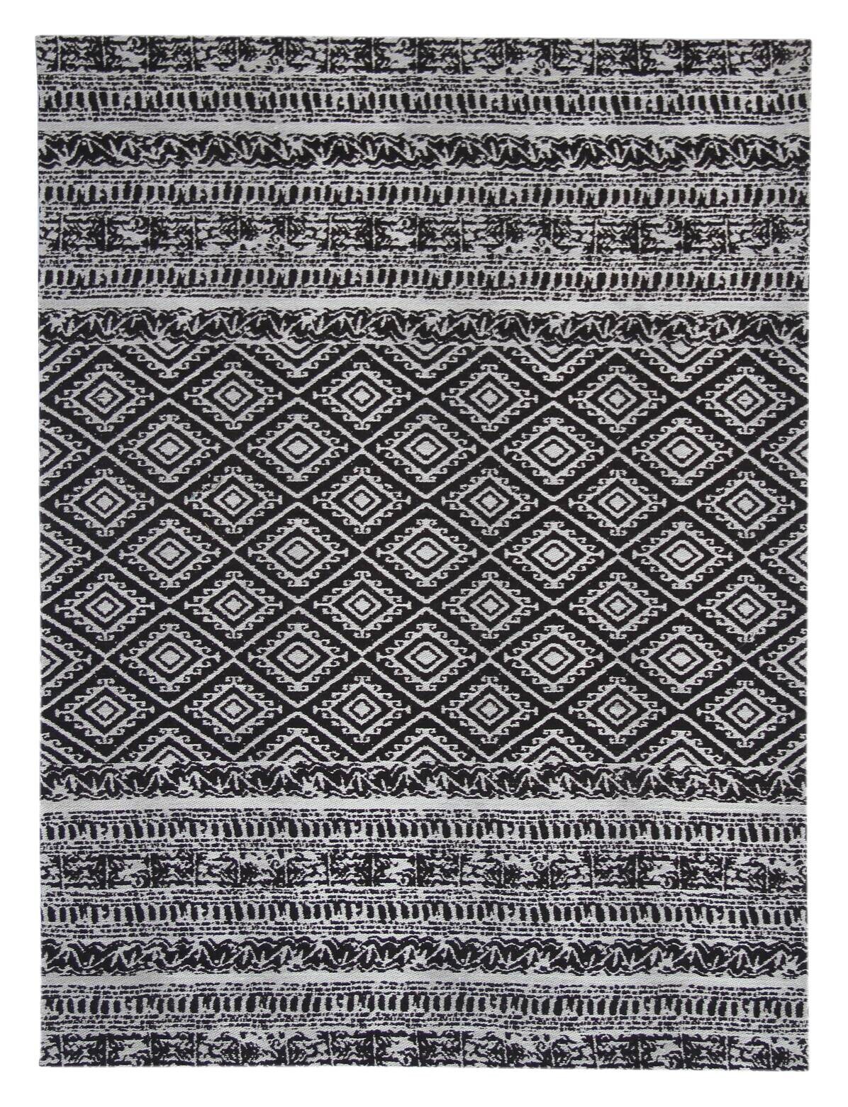 Kayoom Flachgewebeteppich Sunny 110 schwarz B/L: ca. 80x150 cm