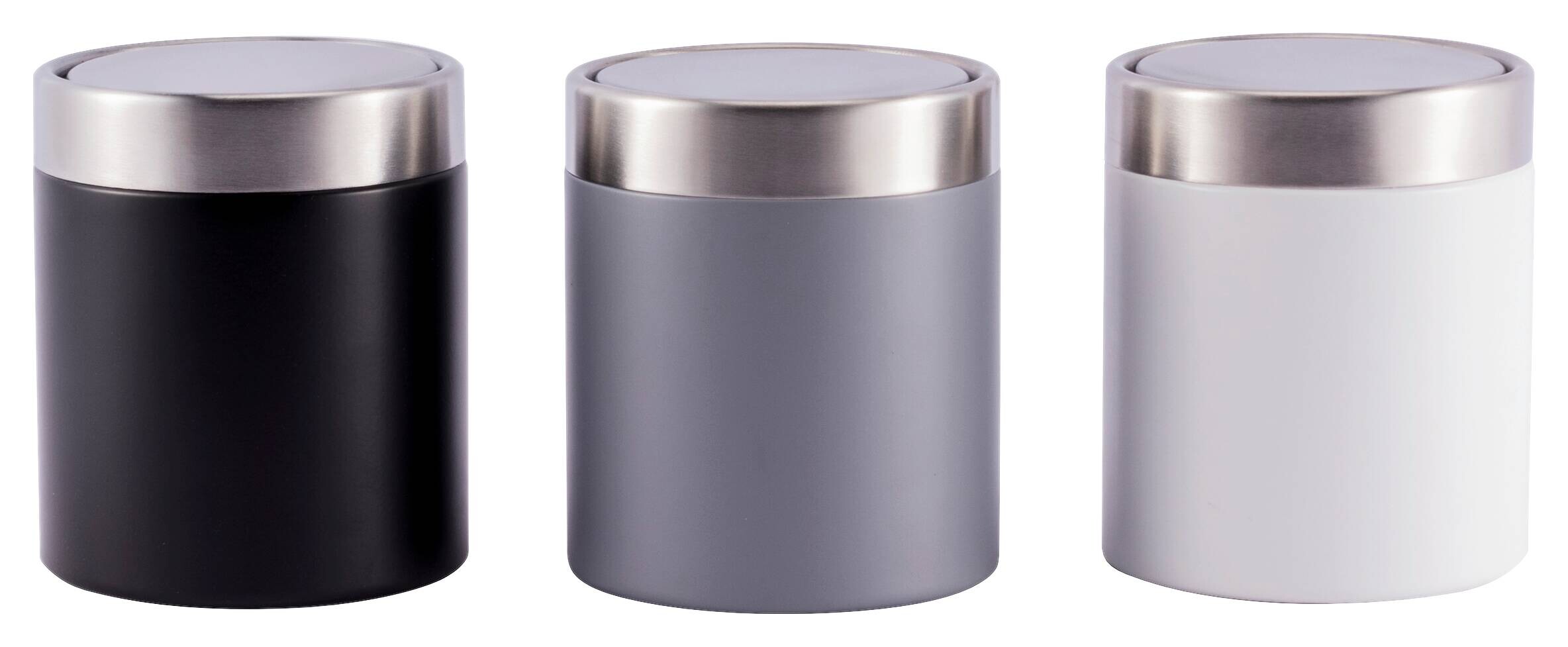 Kosmetikabfalleimer grau Edelstahl ca. 1,58 l