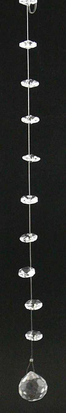 Glas-Art Deko-Kette klar Glas B/H/L: ca. 2x2x120 cm