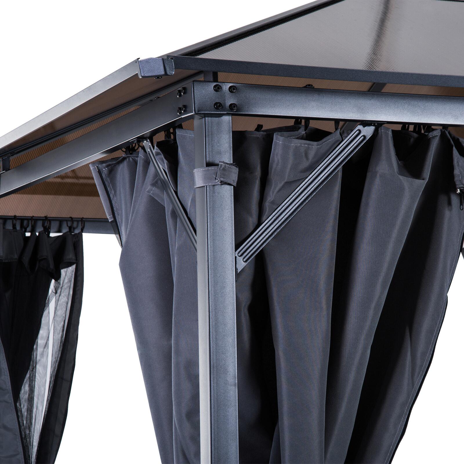 Outsunny Gartenpavillon braun Alu B/H/L: ca. 300x265x300 cm