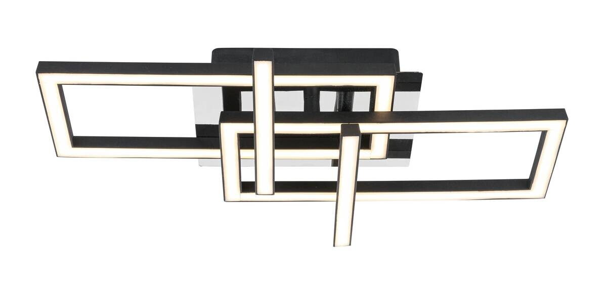 Nolo LED Deckenleuchte Harald schwarz Chrom Kunststoff Metall B/H/L: ca. 28,5x7x42 cm 1 Brennstellen