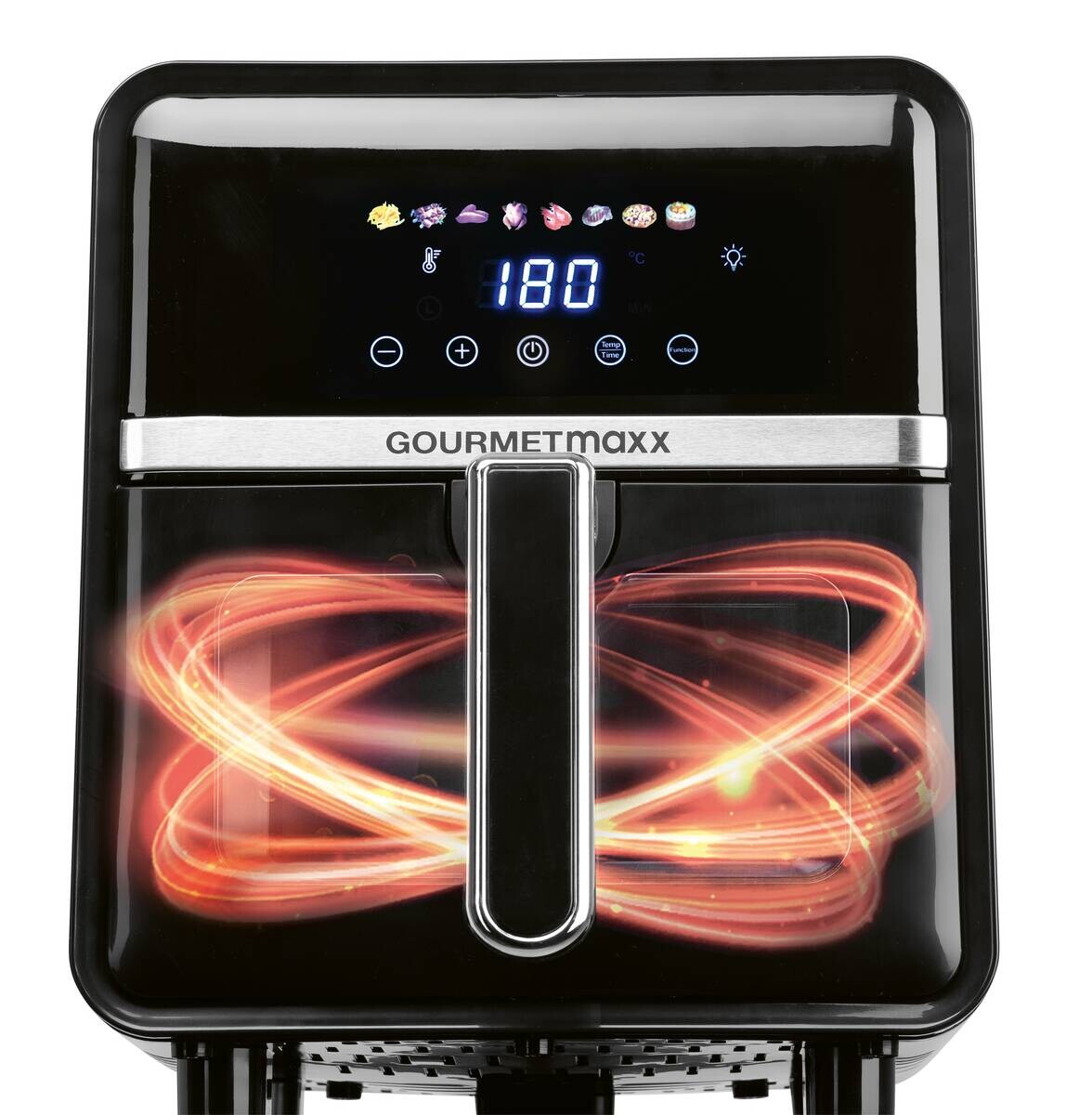 GOURMETmaxx Heißluftfritteuse 16539 schwarz Edelstahl B/H/L: ca. 25x30x36,5 cm ca. 5 l