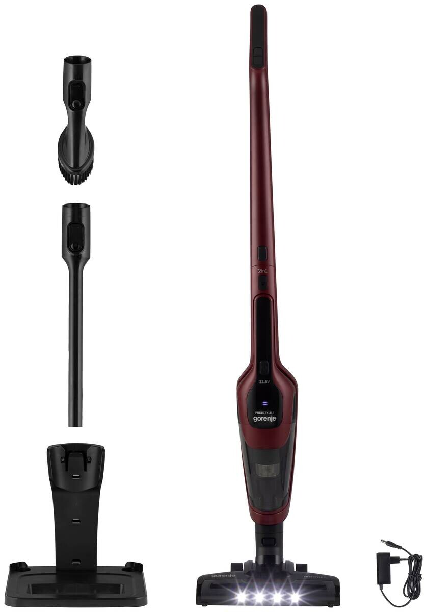 Gorenje Handstaubsauger SVC216100DSIIR rot schwarz Metall Kunststoff B/H/L: ca. 26x118x17 cm