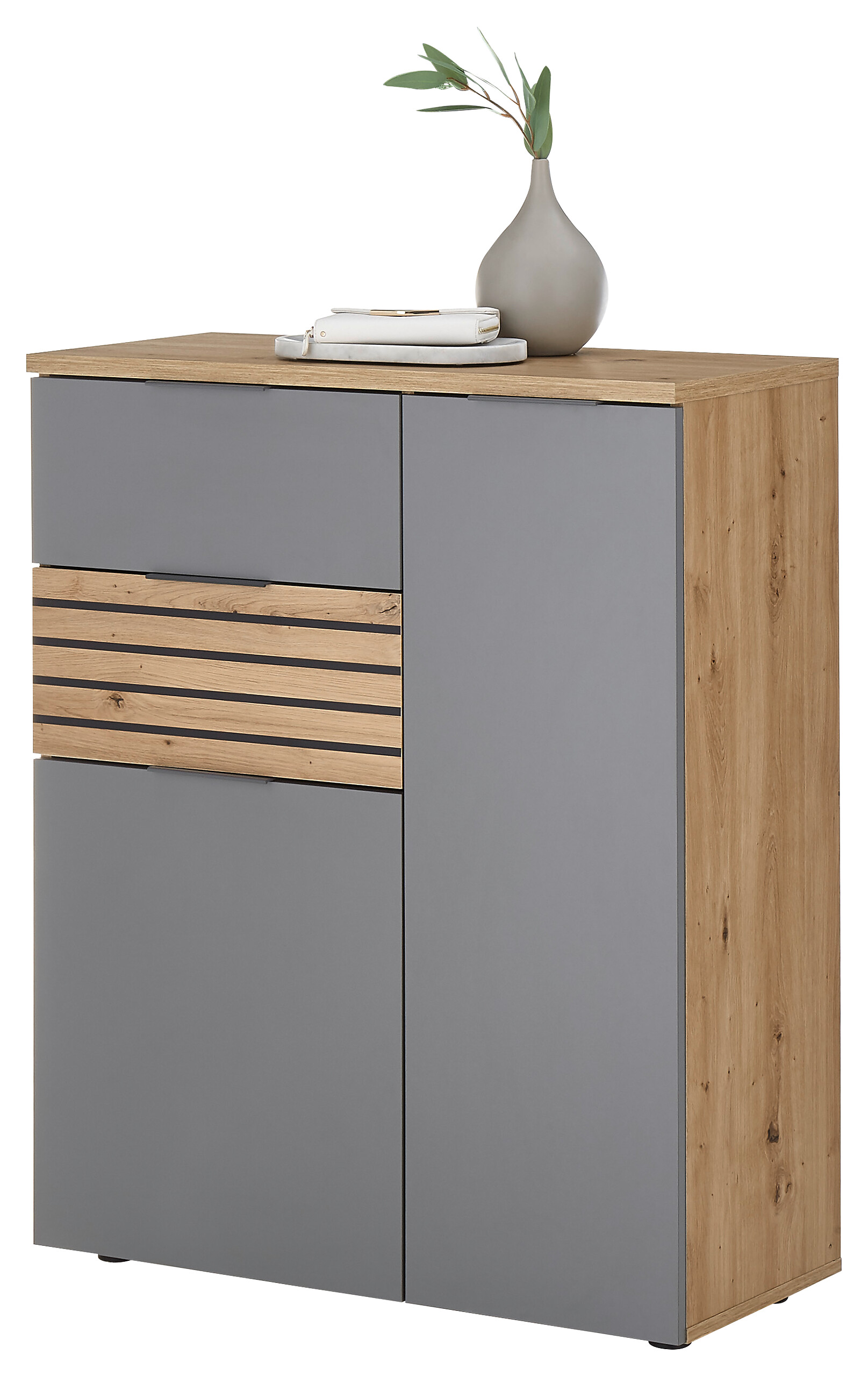 Schuhkommode Milan Eiche Artisan Nachbildung grau B/H/T: ca. 85x15x38 cm Schuhkommode Milan Eiche Artisan Nachbildung grau B/H/T: ca. 85x15x38 cm