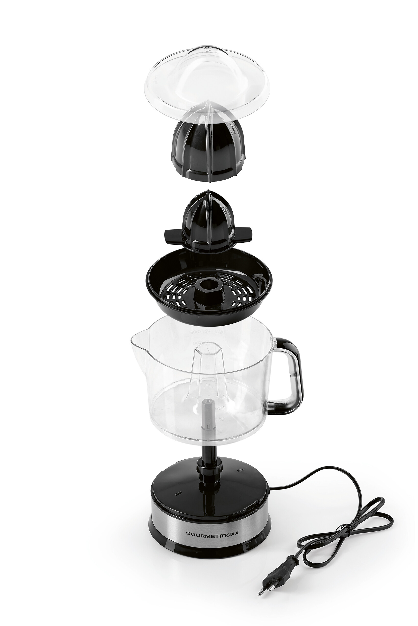 GOURMETmaxx Zitruspresse schwarz Kunststoff Edelstahl B/H/L: ca. 14x21x19 cm ca. 0,7 l