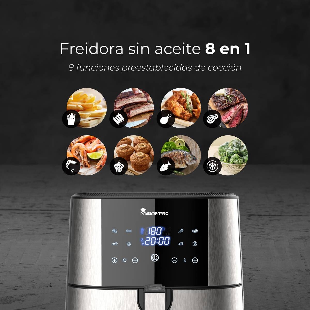 MASTERPRO Heißluftfritteuse BGMP-9167 silber Kunststoff B/H/T: ca. 36x39,5x41 cm ca. 6 l