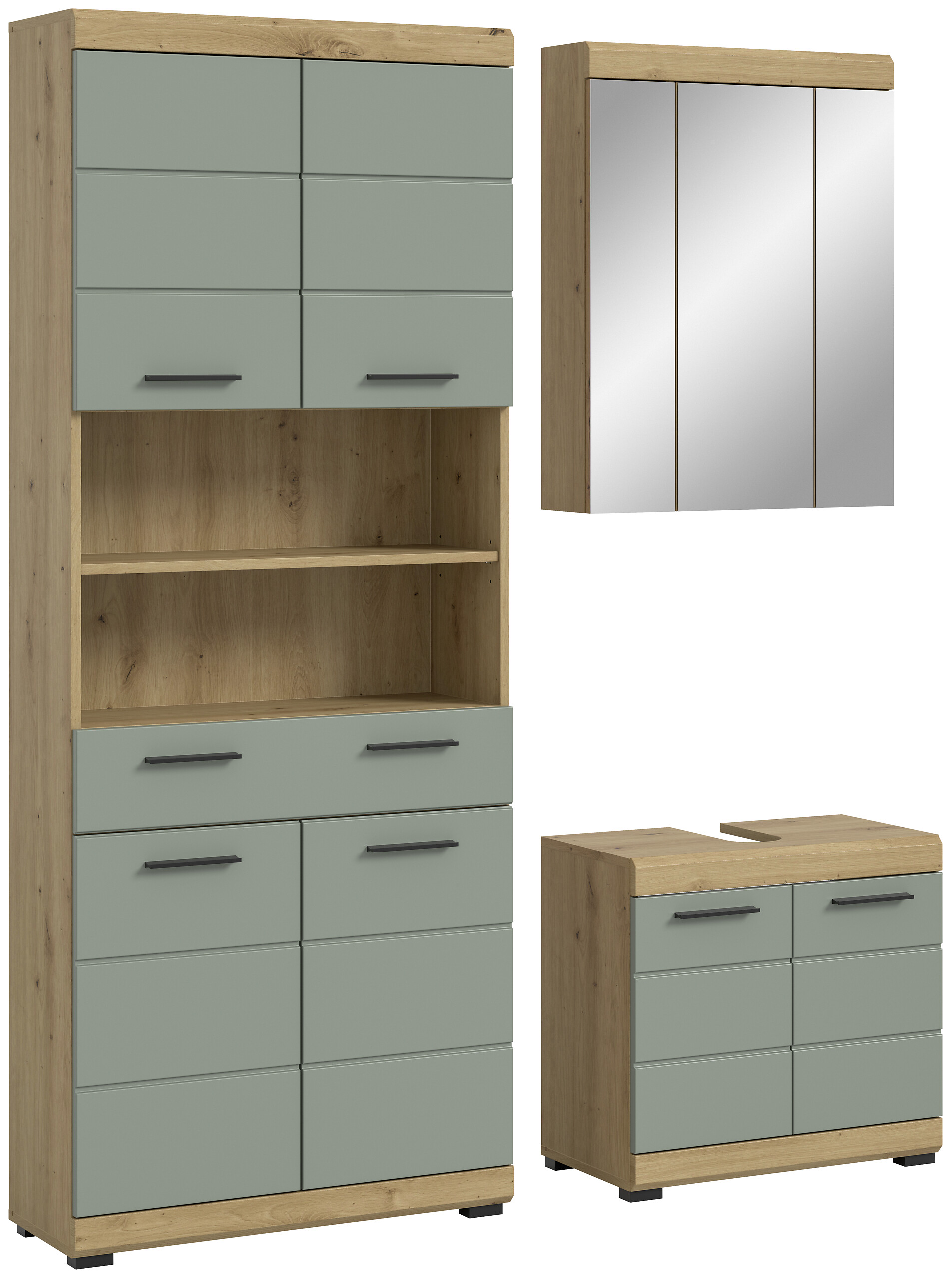 Badezimmer-Set Scout Eiche Artisan Nachbildung salbei Nachbildung B/H/T: ca. 149x34x191 cm