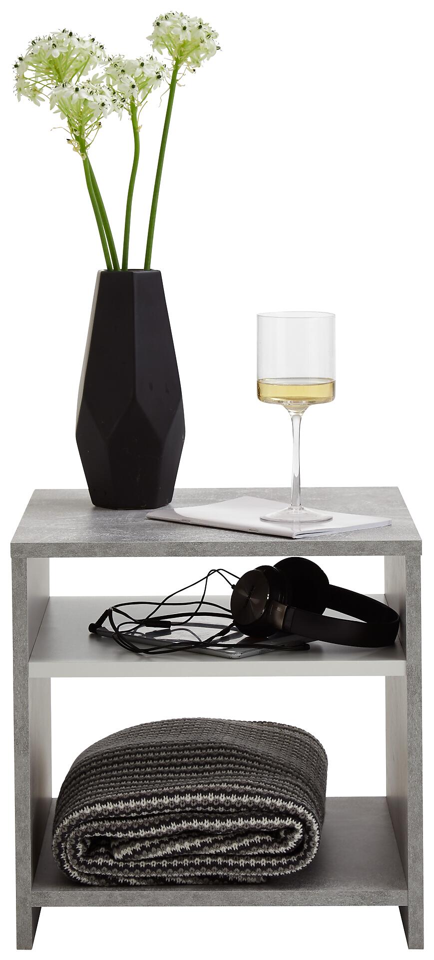 Beistelltisch  Beton Optik weiß B/H/T: ca. 40x40x40 cm