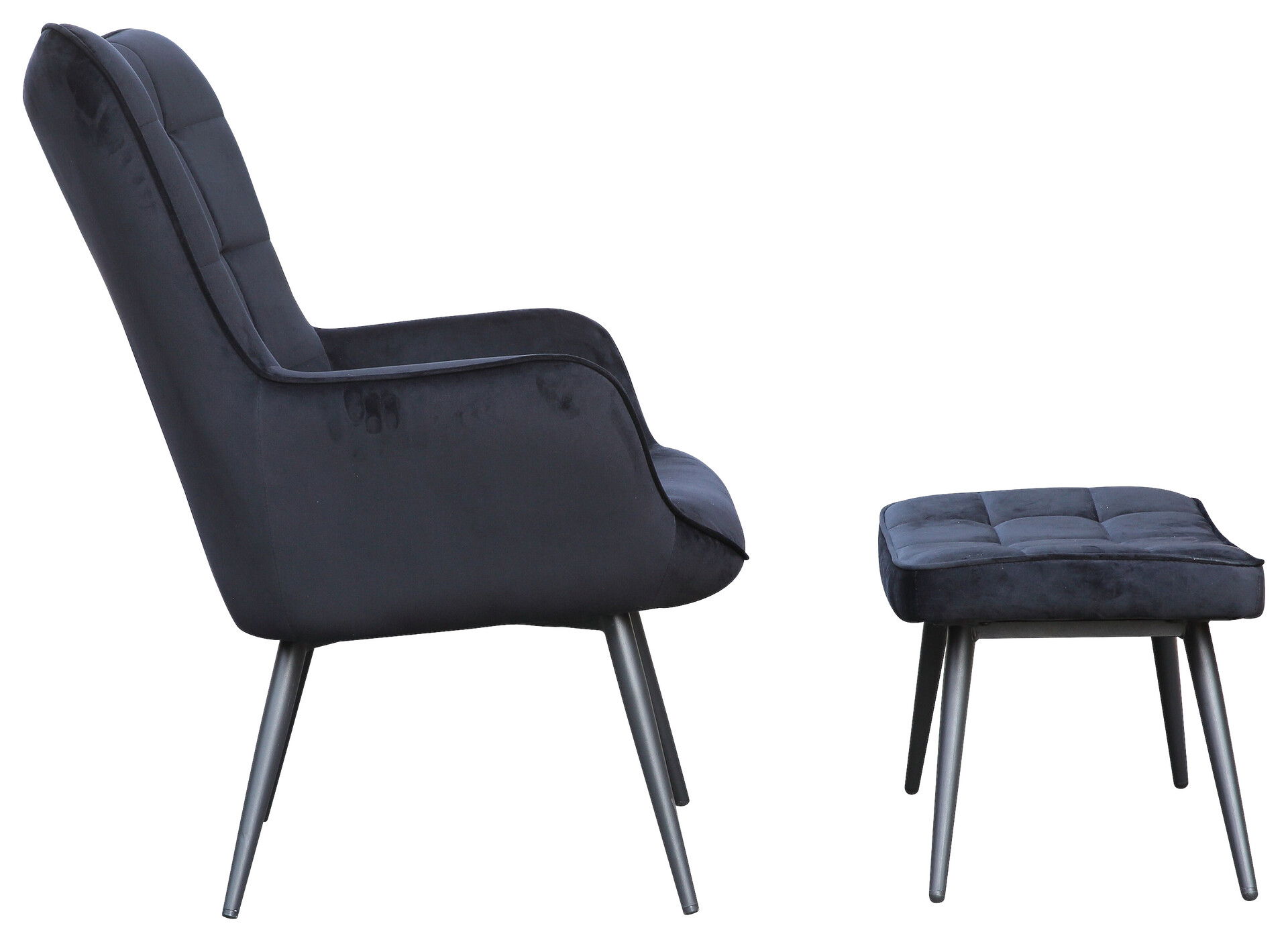 byLIVING Sessel UTA schwarz schwarz Stoff Metall B/H/T: ca. 72x97x80 cm