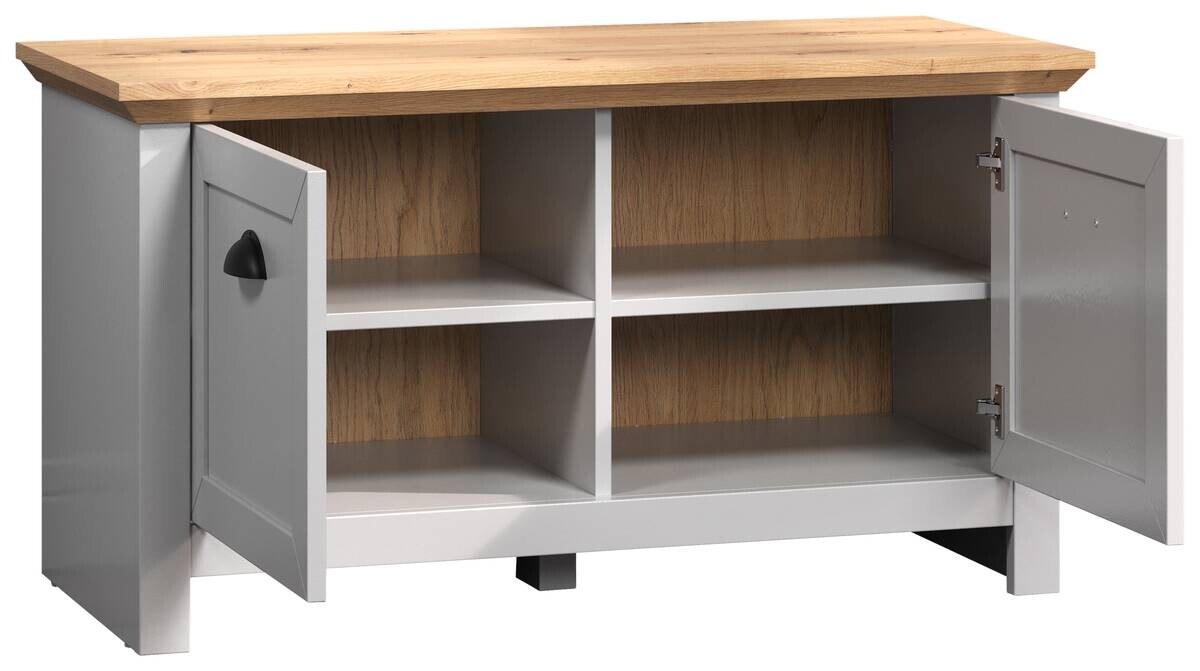 Sitzbank Landside Lichtgrau Eiche Artisan Nachbildung B/H/T: ca. 91x49x41 cm