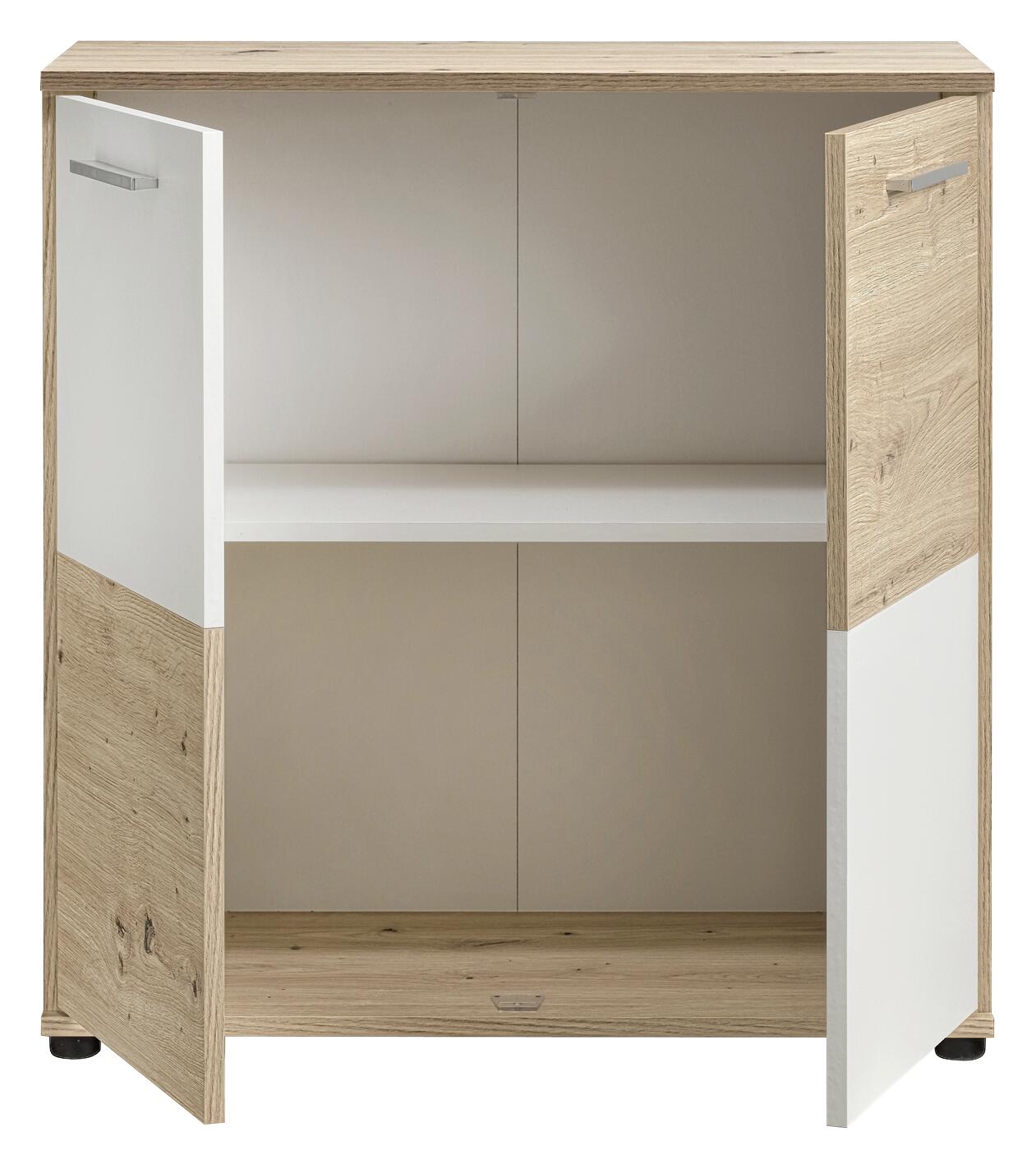 Kommode Zero Eiche Artisan Oak Nachbildung weiß B/H/T: ca. 72x72x34 cm