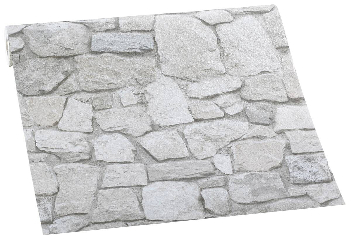 Papiertapete Steinoptik braun beige B/L: ca. 53x1005 cm