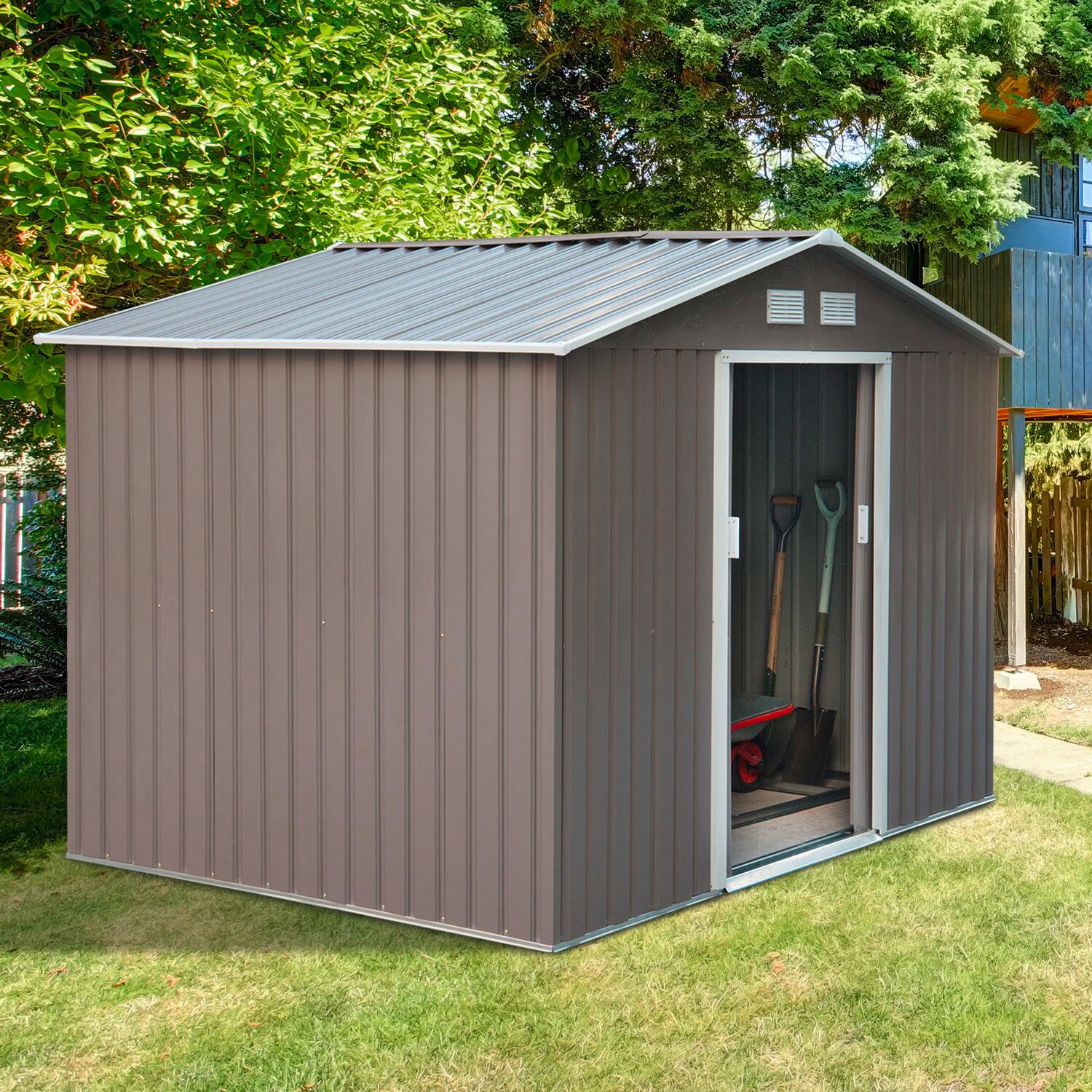 Outsunny Gartenhaus grau B/H/L: ca. 181x192x277 cm