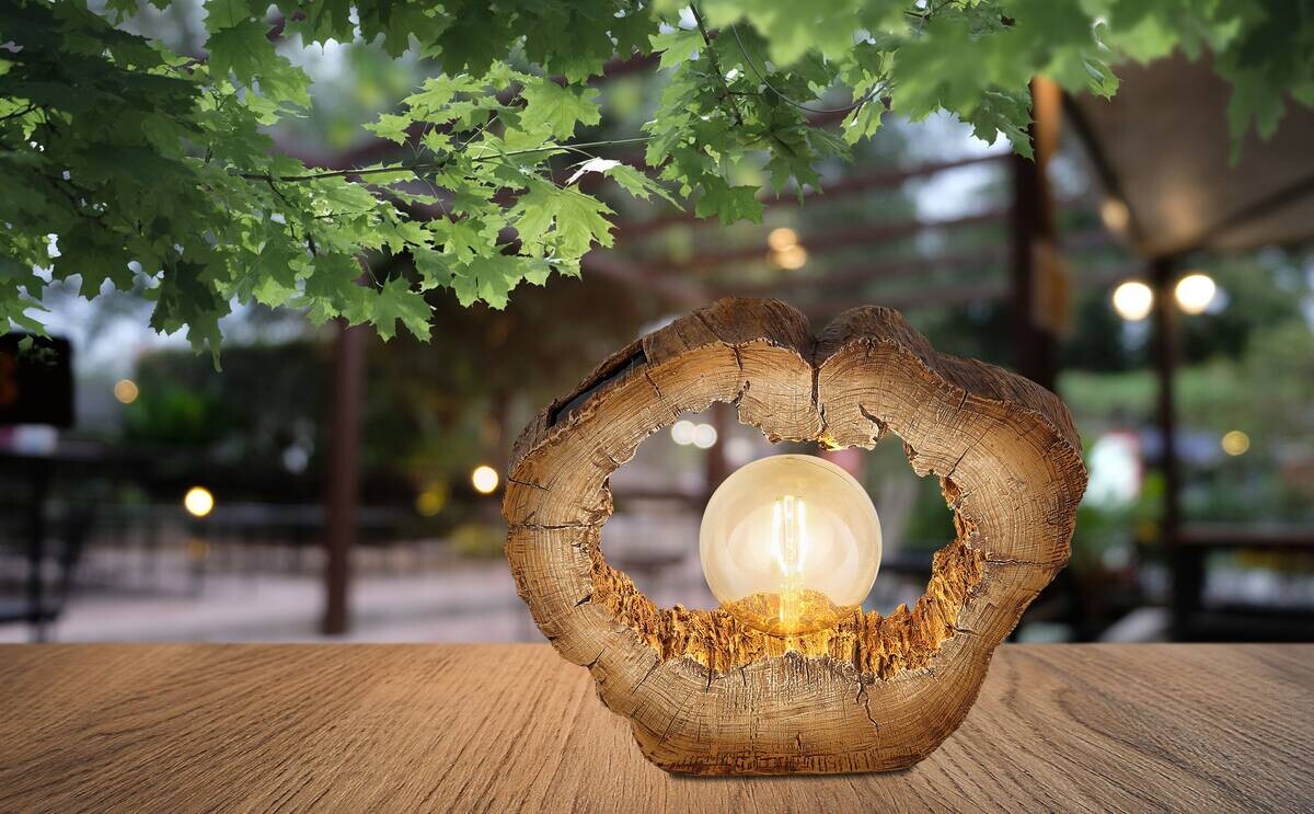 LED-Solarleuchte braun Kunststoff B/H/T: ca. 8,5x25,5x30,5 cm