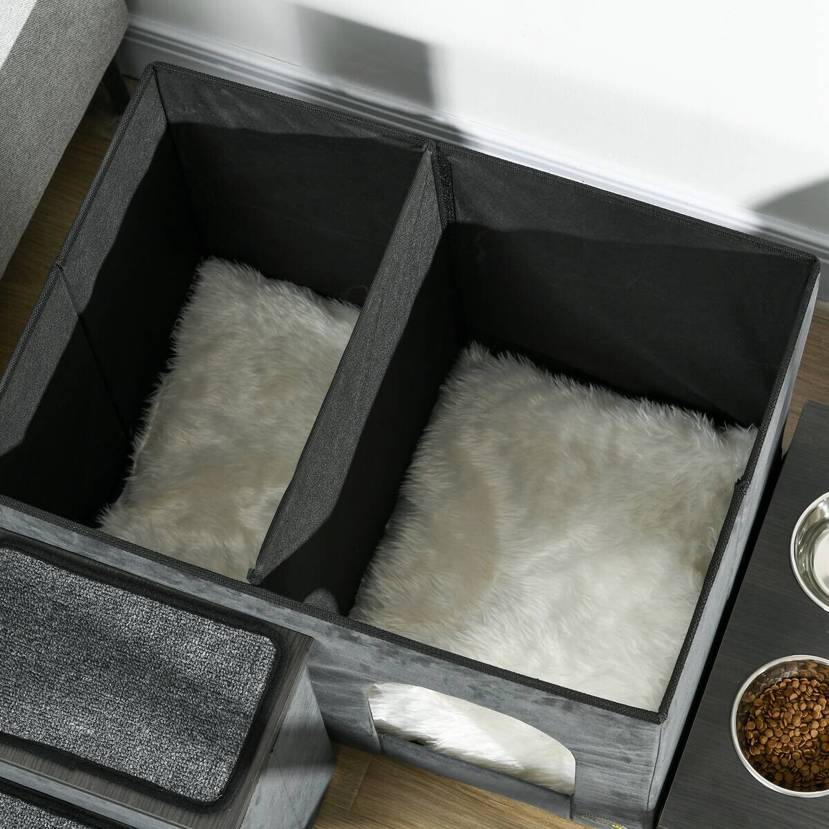 PawHut Katzen-Zubehör grau Edelstahl B/H/L: ca. 50x70x51,5 cm