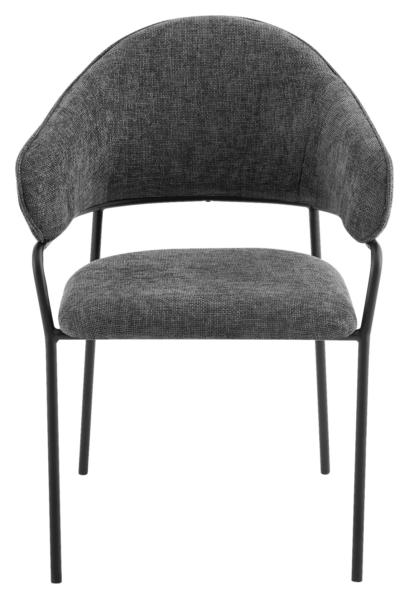 Stuhl CURVE, 2er-Set grau Stoff B/H/T: ca. 60x86x58 cm