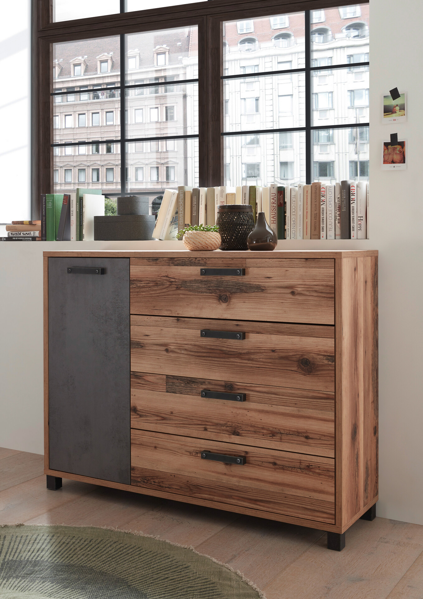 Kommode Dover Alpin Lodge Nachbildung Betonoxid Optik B/H/T: ca. 125x96x38 cm