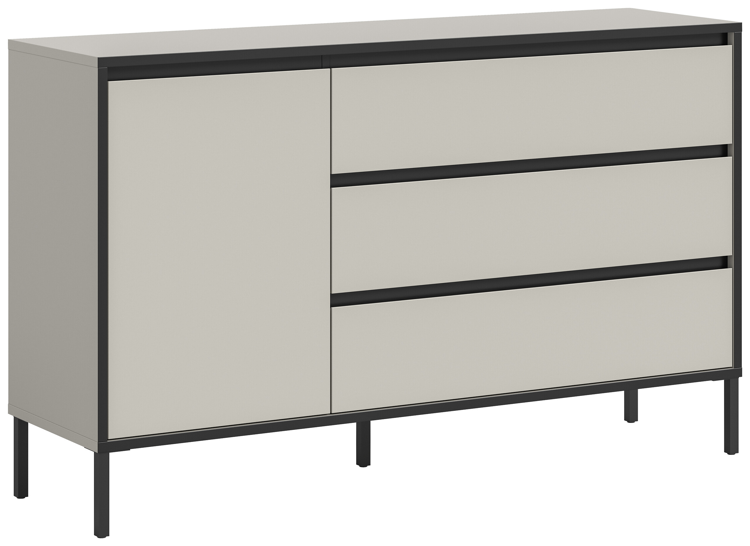 Sideboard Tron Kaschmirgrau Nachbildung schwarz B/H/T: ca. 136x83x38 cm