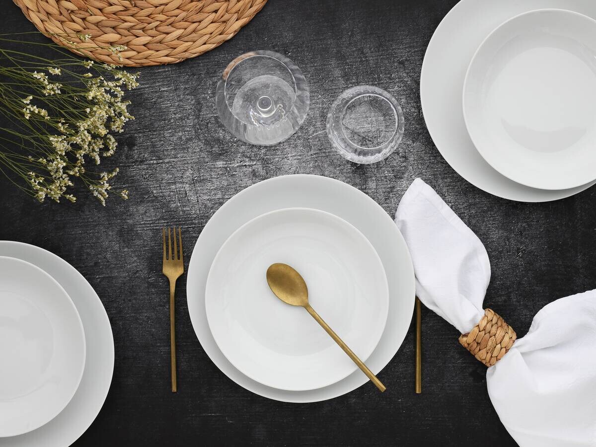 CreaTable Tafelservice Luna weiß Porzellan 12 tlg.