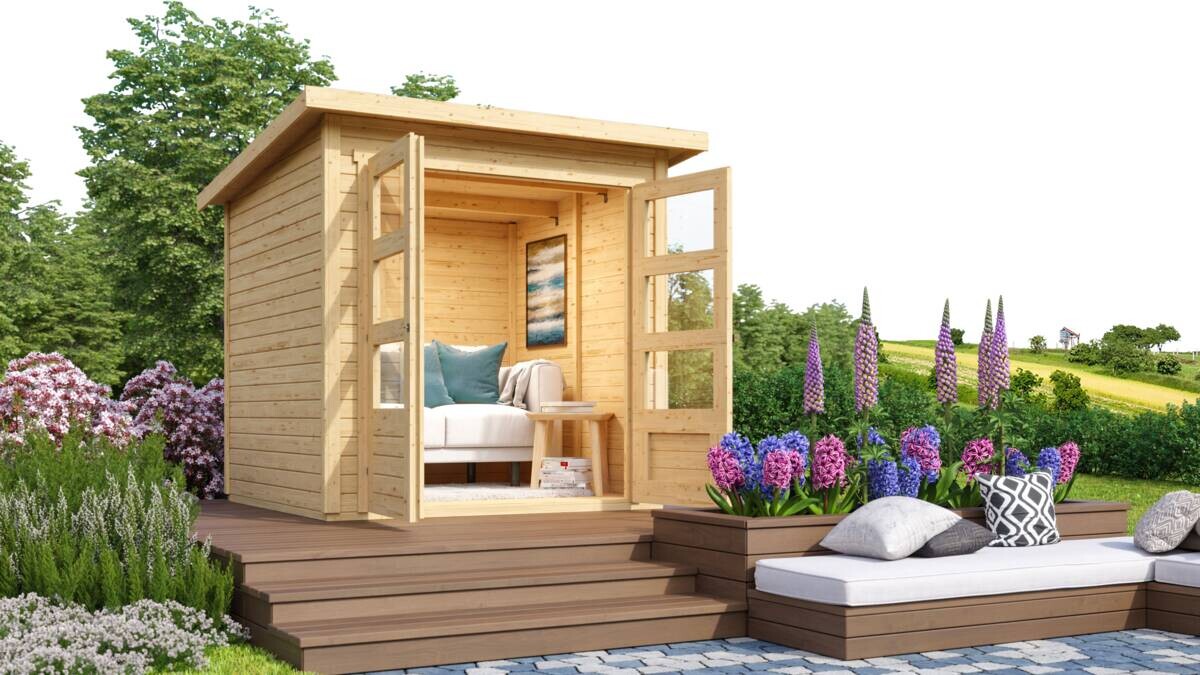 Karibu Gartenhaus Joschka 2 natur B/H/L: ca. 186x197x186 cm