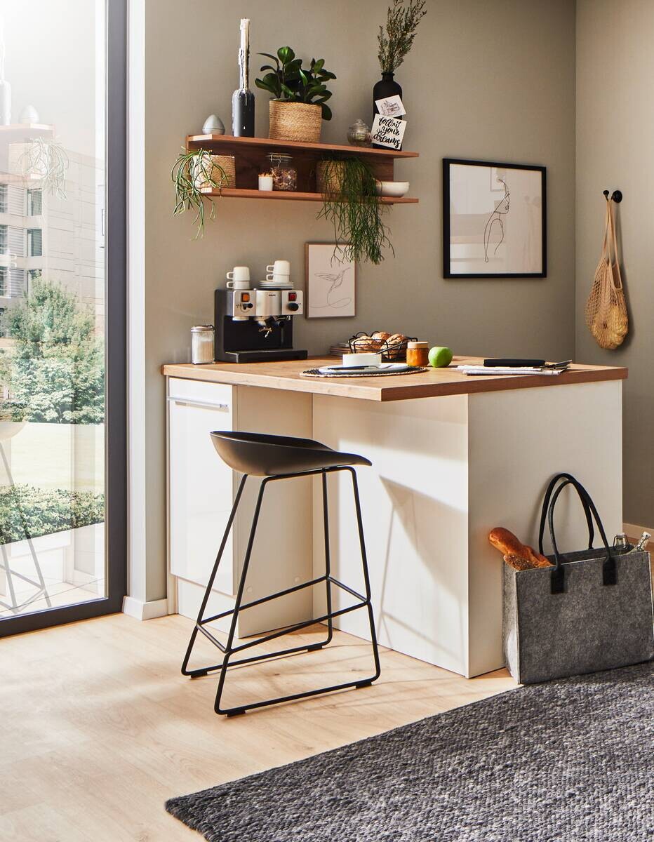 Respekta Inselküche Gabriel weiß Hochglanz B/H/T: ca. 290x200x60 cm