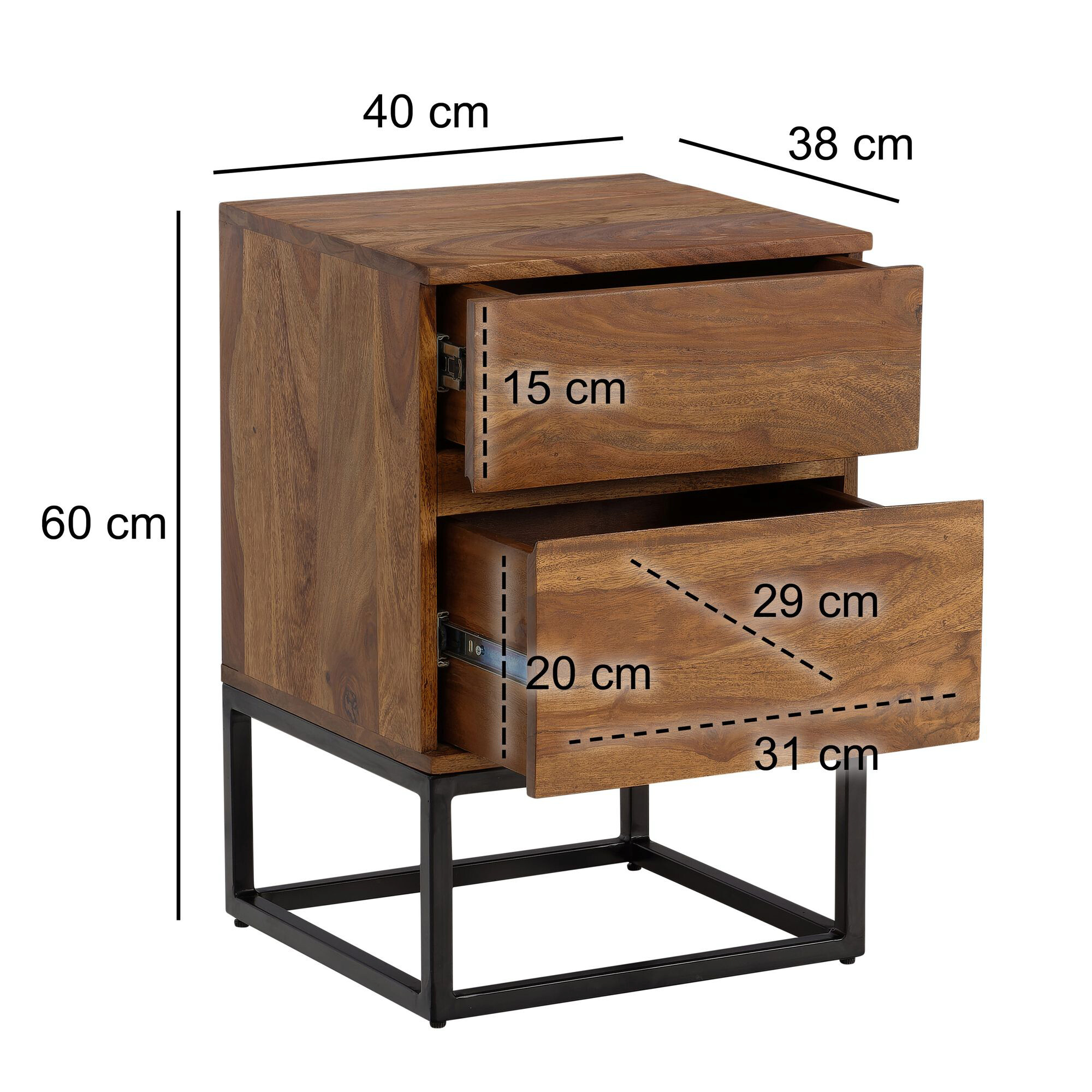 Nachtkonsole braun B/H/T: ca. 40x60x38 cm