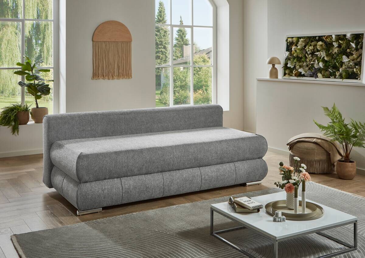 Schlafsofa Biel silber Microfaser B/H/T: ca. 199x97x95 cm