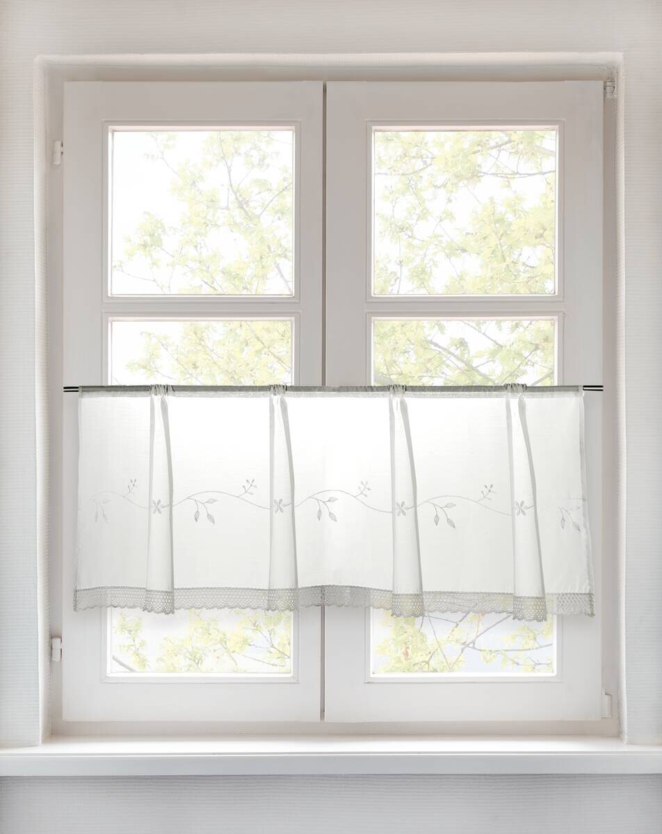 CASA CREATION Scheibengardine Maciro weiß B/L: ca. 45x120 cm