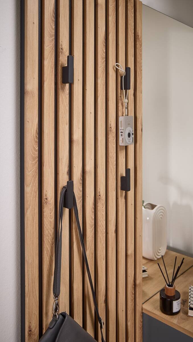 Garderobe Simple anthrazit Eiche Artisan Nachbildung B/H/T: ca. 88x195x35 cm