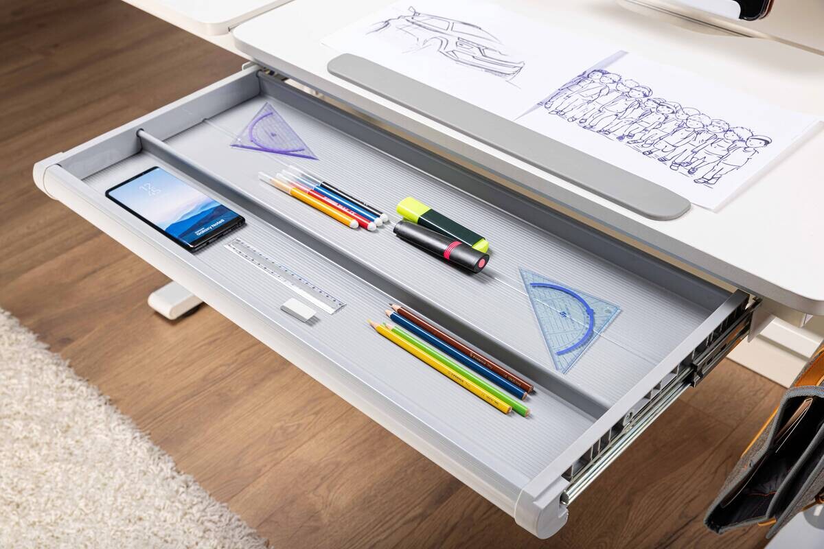 Schreibtisch Sören weiß pulverbeschichtet B/H/L: ca. 60x96x120 cm